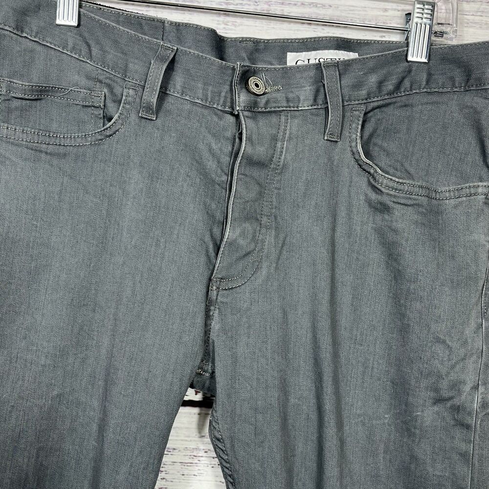 Gustin Jeans Mens 35X35 Gray Spain Titanium Slim Straight Stretch 5-Pocket #304